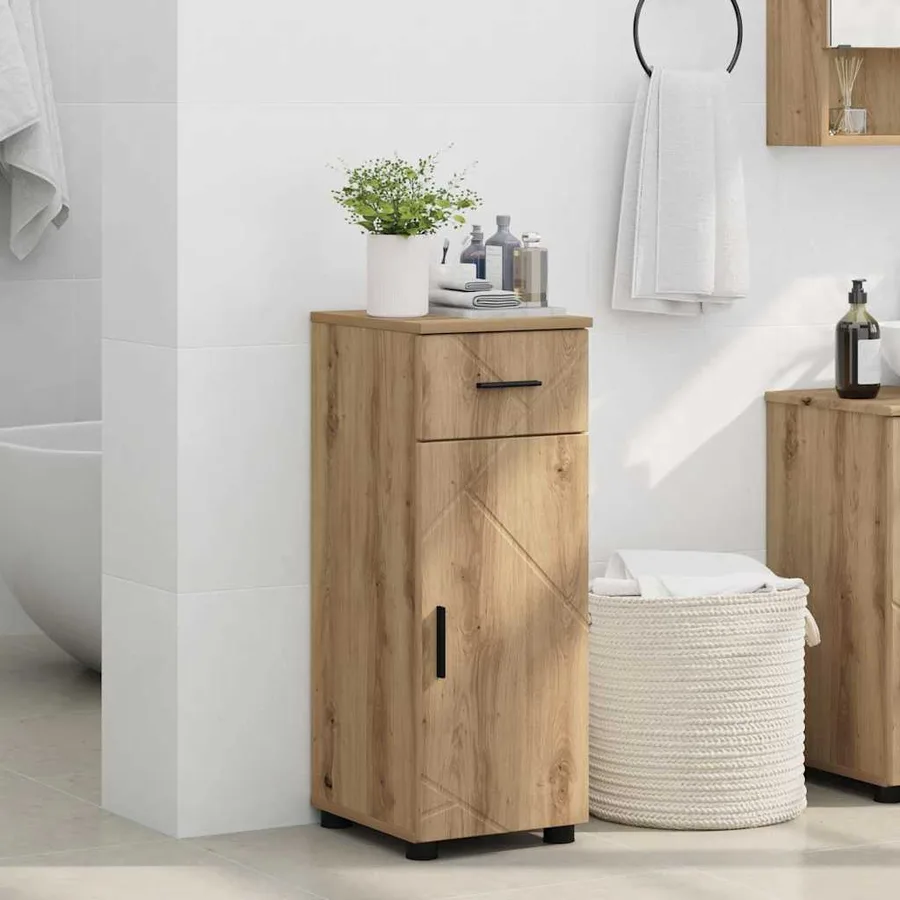 Cabinet de salle de bain Chêne artisanal 30 x 35 x 80 cm - 4