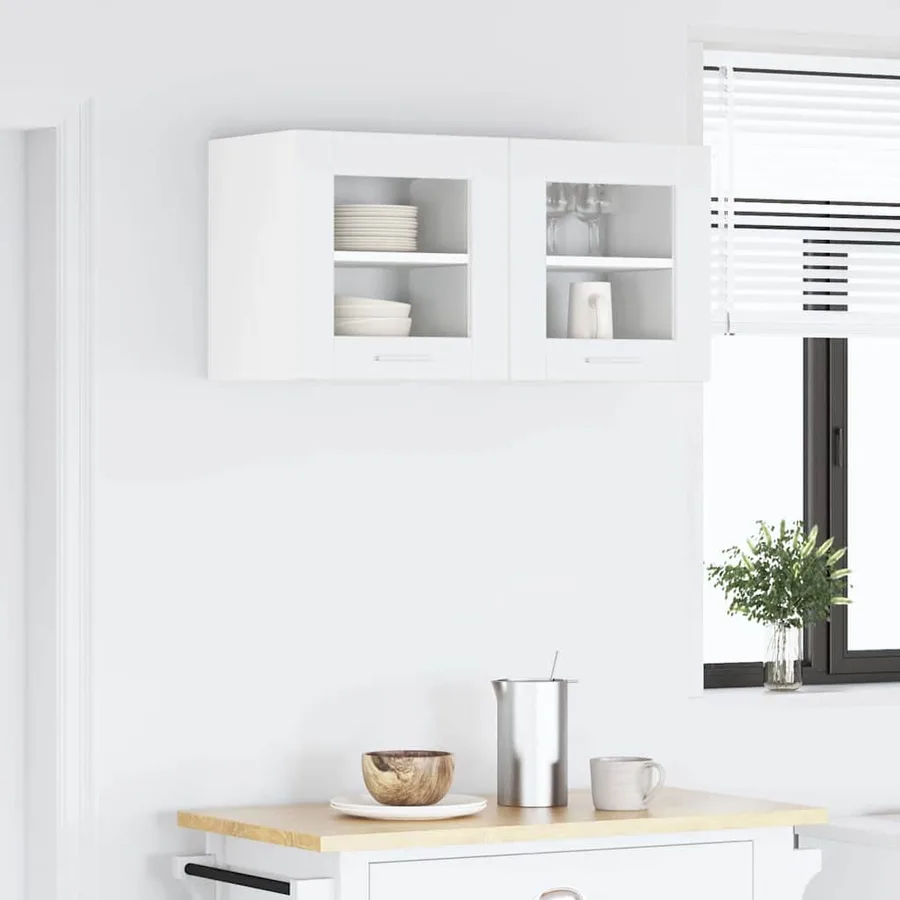 Armoire suspendue 2 pcs Blanc 40 x 31 x 40 cm Bois d'ingénierie - 4