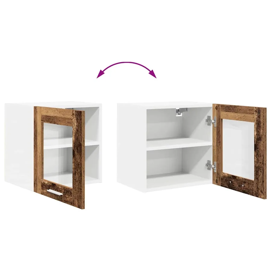 Armoire suspendue avec porte 2 pcs Bois ancien 40 x 31 x 40 cm - 12