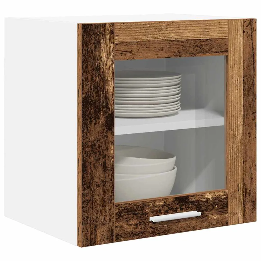 Armoire suspendue avec porte 2 pcs Bois ancien 40 x 31 x 40 cm - 3