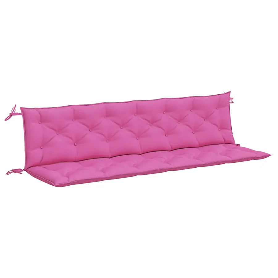 Coussins de banc de jardin lot de 2 rose 200x50x7 cm tissu - 2