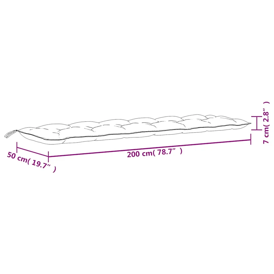 Coussins de banc de jardin lot de 2 rose 200x50x7 cm tissu - 9