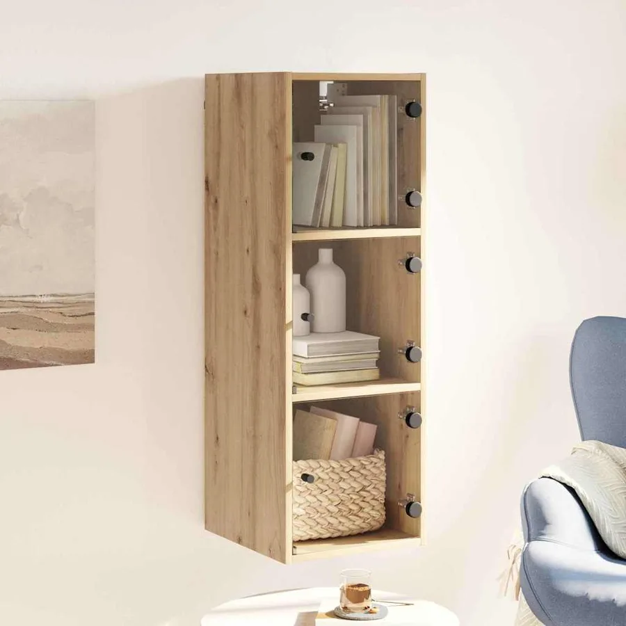 Meuble mural 35 x 37 x 102 cm Bois d'ingénierie Chêne artisanal - 4