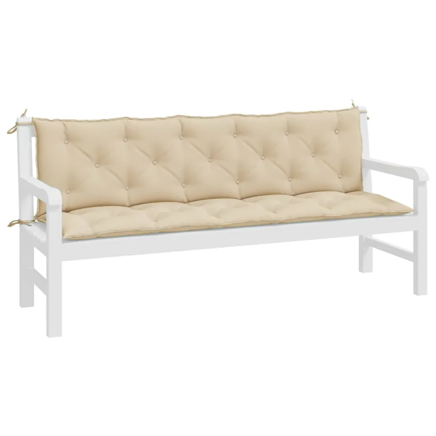 Coussins de banc jardin lot de 2 beige 180x50x7 cm tissu Oxford - 4