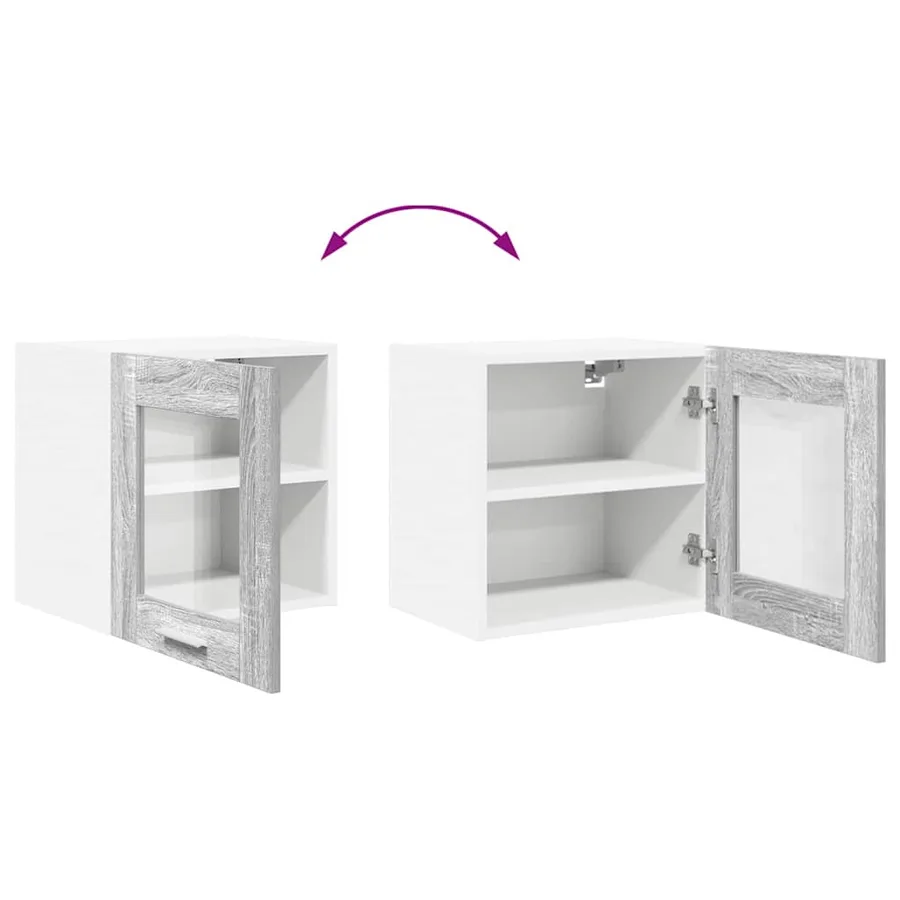 Armoire suspendue avec porte 2 pcs Gris Sonoma 40 x 31 x 40 cm - 12