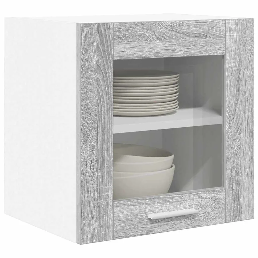 Armoire suspendue avec porte 2 pcs Gris Sonoma 40 x 31 x 40 cm - 3