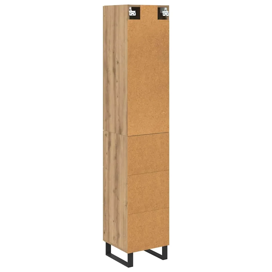 Haut Armoire avec tiroir Chêne artisanal 34,5 x 34 x 180 cm - 8