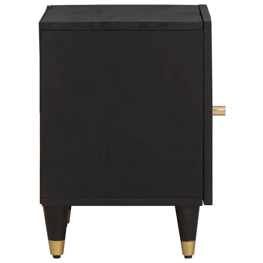 Cabinet de chevet avec porte Noir 40 x 33 x 46 cm - 4