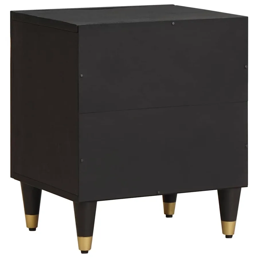 Cabinet de chevet avec porte Noir 40 x 33 x 46 cm - 5