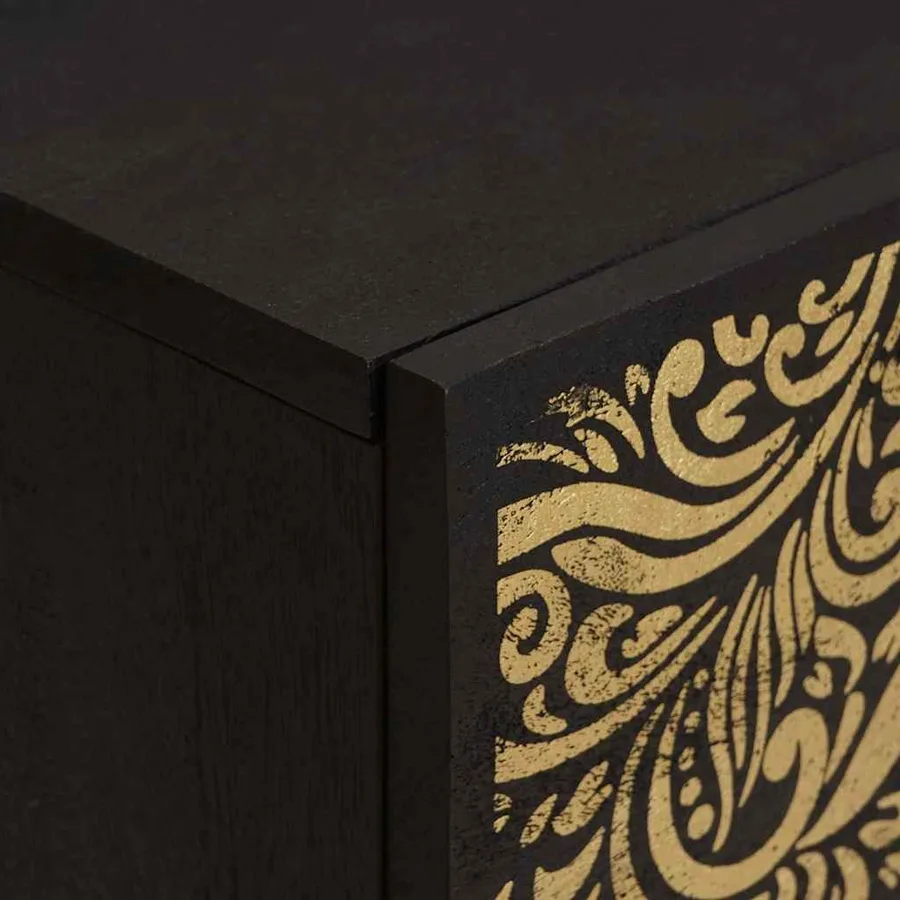 Cabinet de chevet avec porte Noir 40 x 33 x 46 cm - 6