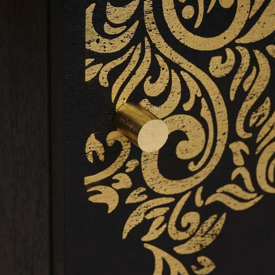 Cabinet de chevet avec porte Noir 40 x 33 x 46 cm - 7