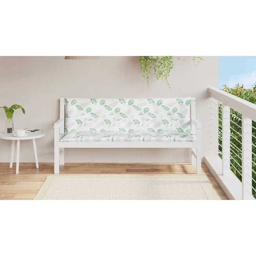 Coussins de banc de jardin lot de 2 motif de feuilles tissu - 3