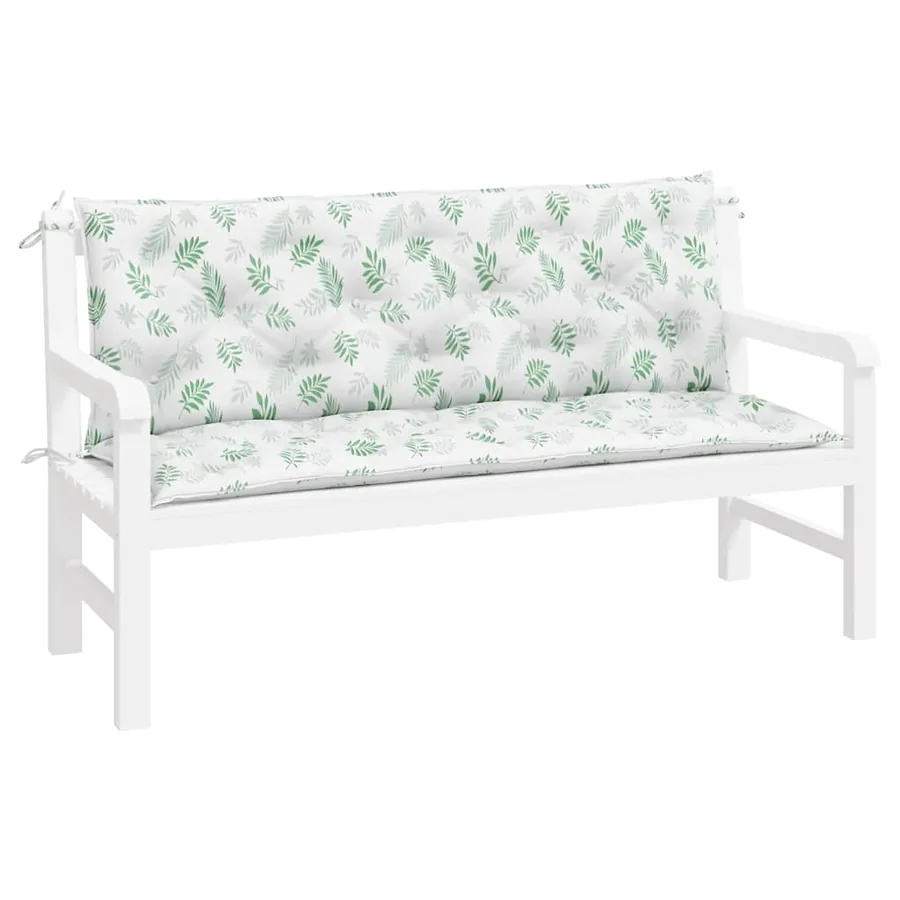 Coussins de banc de jardin lot de 2 motif de feuilles tissu - 4