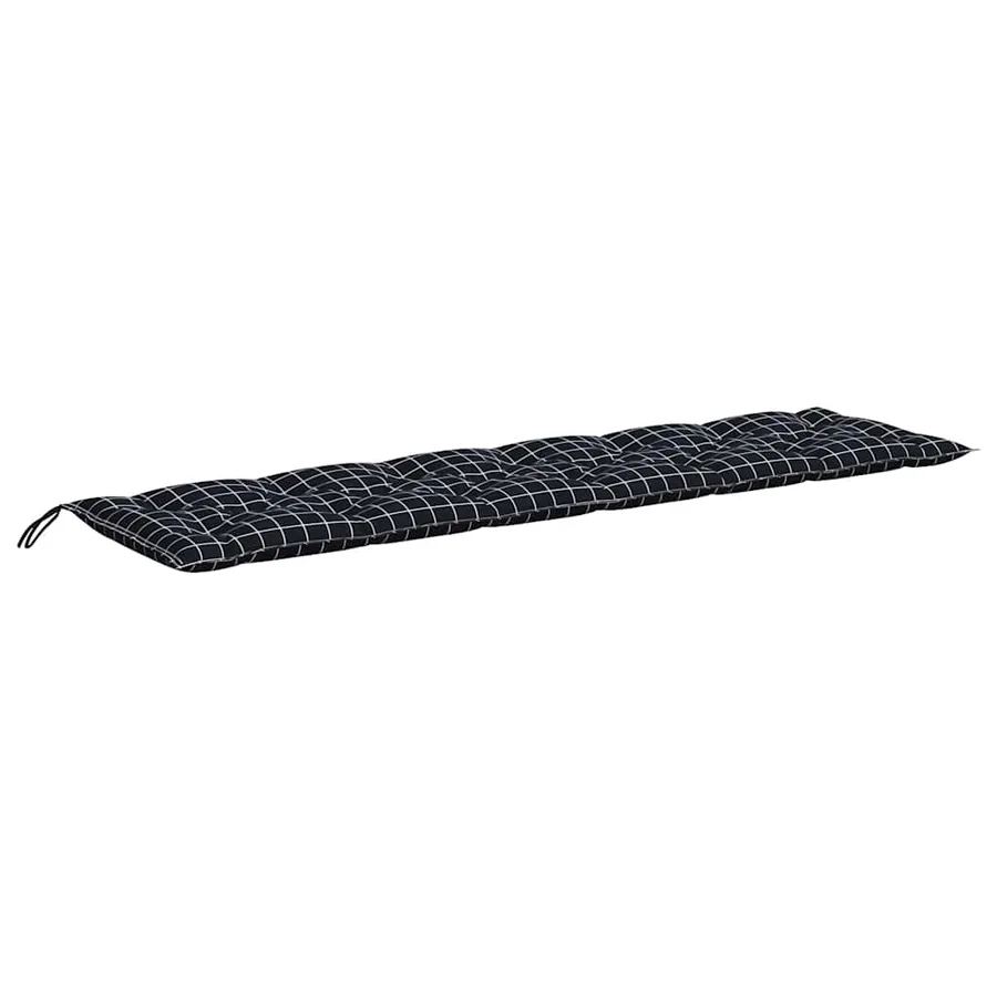 Coussins de banc de jardin lot de 2 carreaux noir 150x50x7 cm - 5