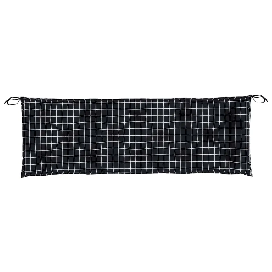 Coussins de banc de jardin lot de 2 carreaux noir 150x50x7 cm - 6
