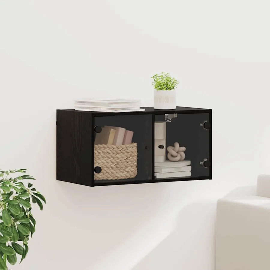 Meuble mural Chêne noir 68 x 37 x 35 cm Bois d'ingénierie
