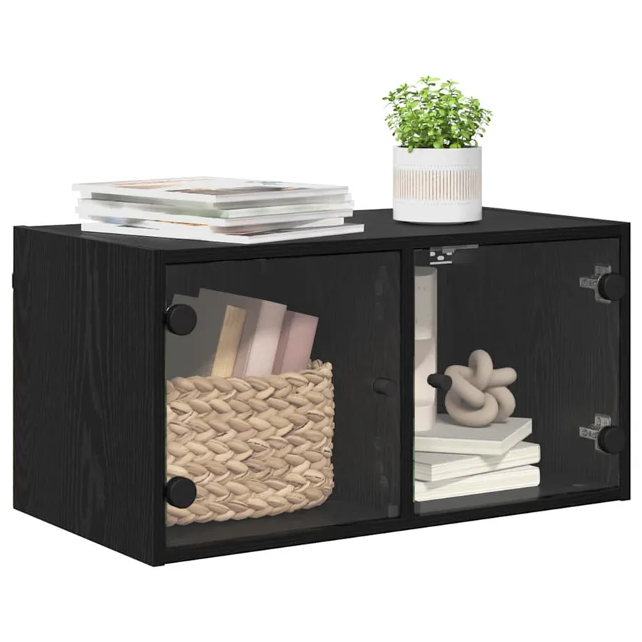 Meuble mural Chêne noir 68 x 37 x 35 cm Bois d'ingénierie - 3