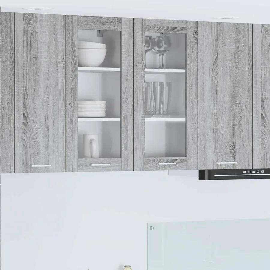Armoire suspendue avec porte 2 pcs Gris Sonoma 40 x 31 x 80 cm