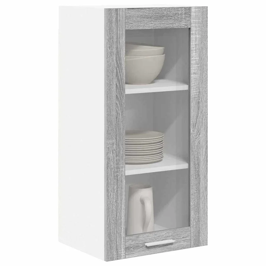 Armoire suspendue avec porte 2 pcs Gris Sonoma 40 x 31 x 80 cm - 3