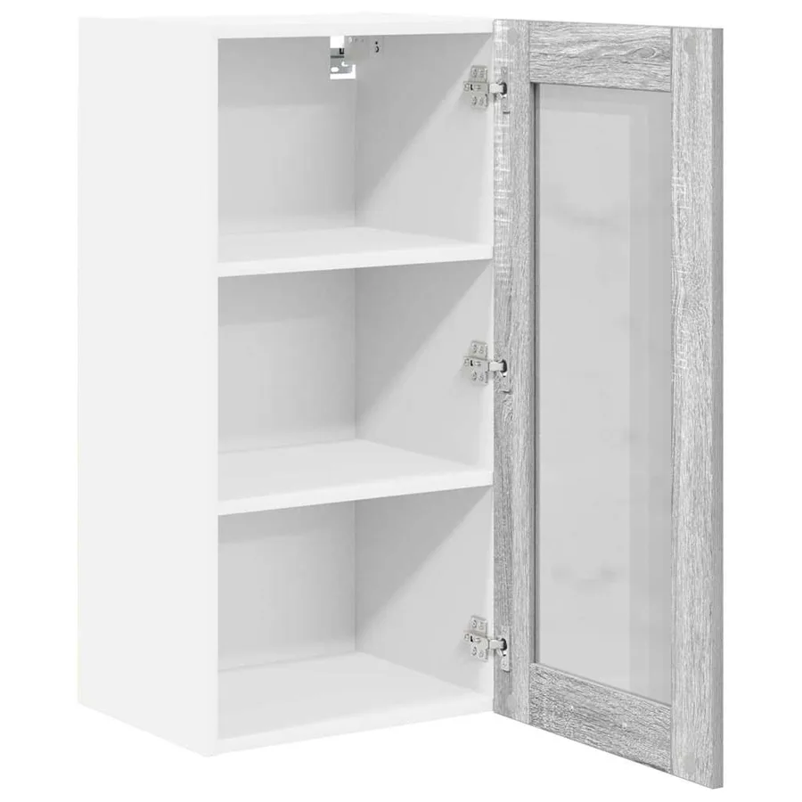 Armoire suspendue avec porte 2 pcs Gris Sonoma 40 x 31 x 80 cm - 5