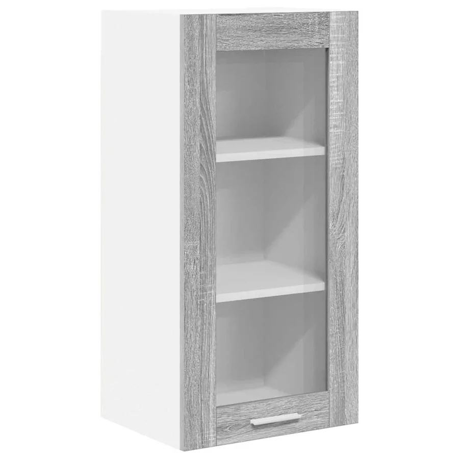 Armoire suspendue avec porte 2 pcs Gris Sonoma 40 x 31 x 80 cm - 6