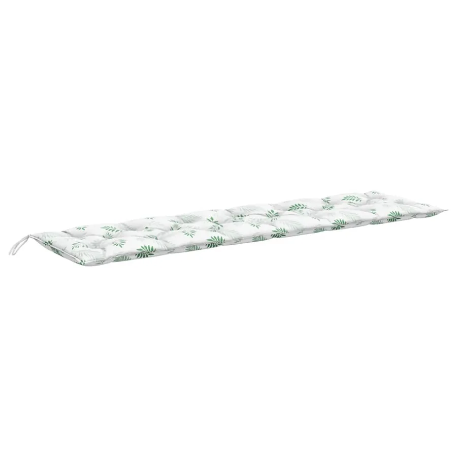 Coussin de banc de jardin motif de feuilles 200x50x7 cm tissu - 2