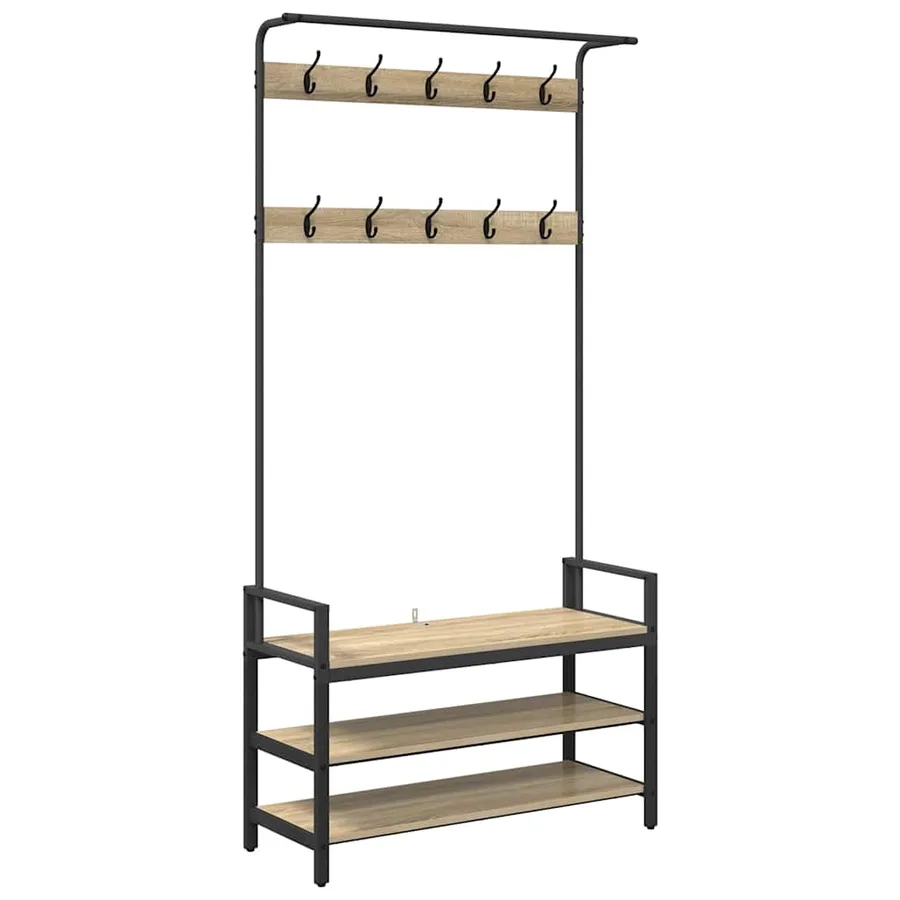 Porte-manteau Chêne Sonoma 95 x 34 x 184 cm Bois d'ingénierie - 2