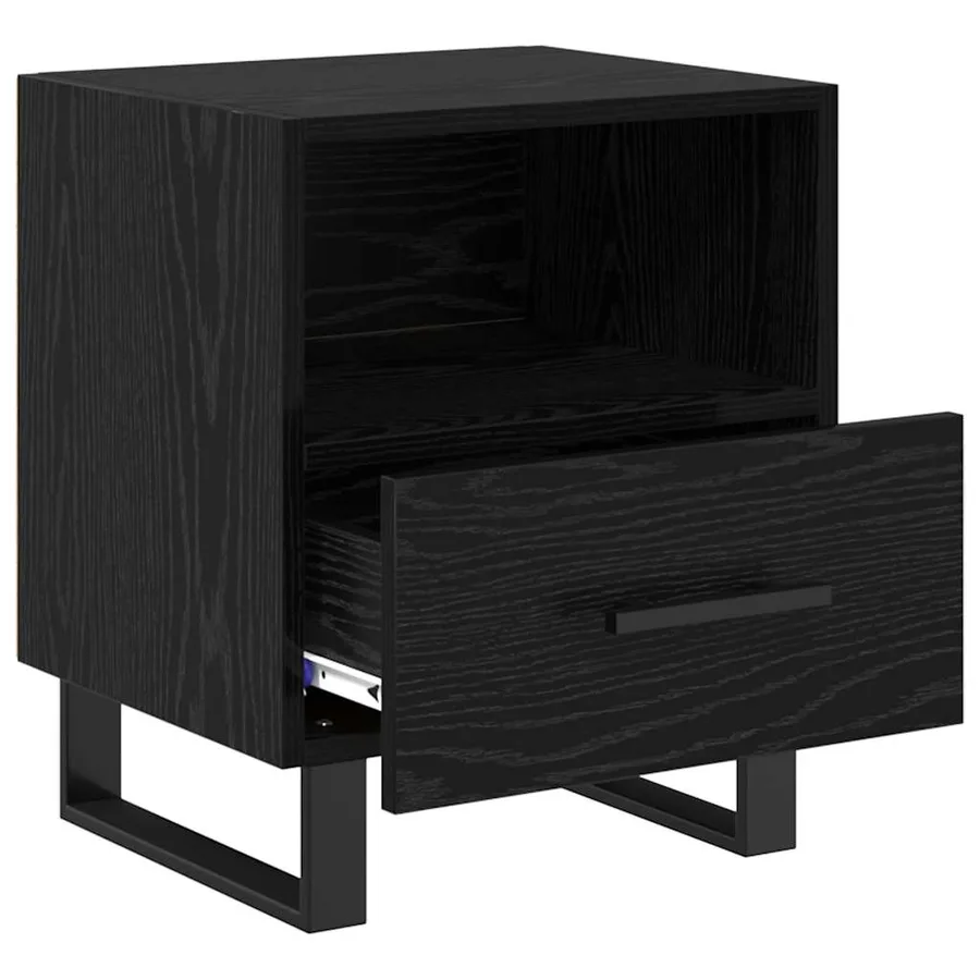 Cabinet de chevet avec tiroir Chêne noir 40 x 35 x 47,5 cm - 5