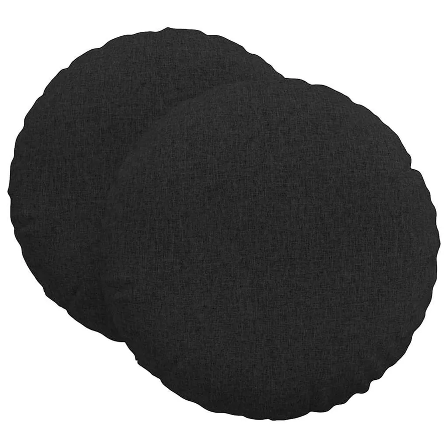 Coussins de siège 2 pcs Noir Ø80 x 29 cm tissu - 2