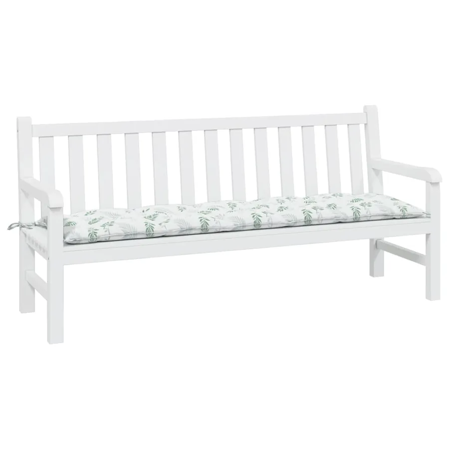 Coussin de banc de jardin motif de feuilles 180x50x7 cm - 3