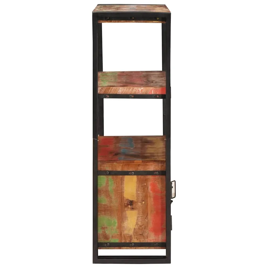 Bibliothèque avec portes Marron Bois Recyclé Massif et Métal - 7