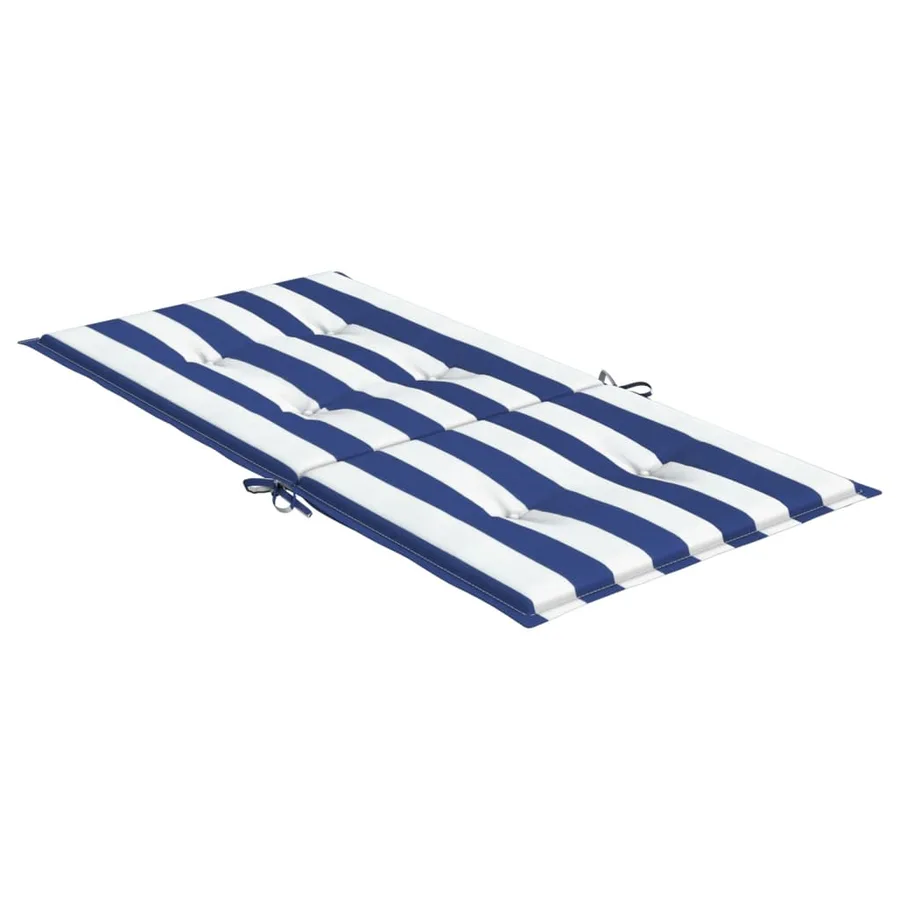 Coussins de chaise à dossier bas lot de 2 rayures bleu et blanc - 6