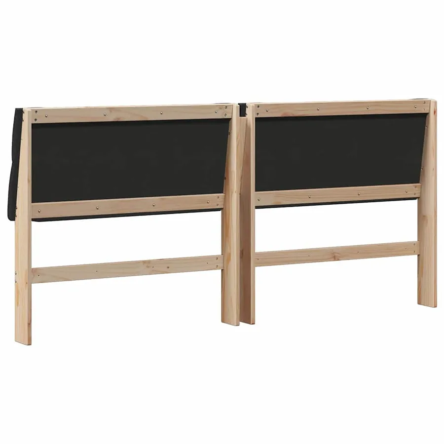 Tête de lit capitonnée Noir 200 cm Pin massif - 6
