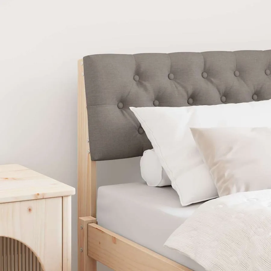 Tête de lit capitonnée Taupe 75 cm Pin massif