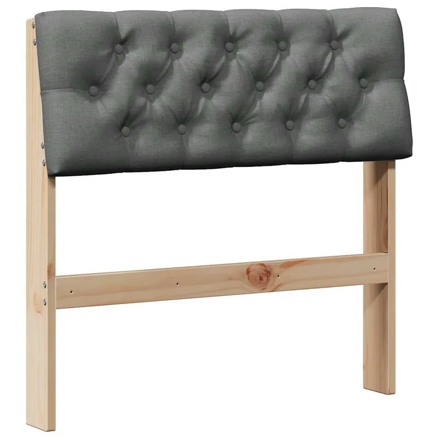 Tête de lit capitonnée Gris foncé 75 cm Pin massif - 2