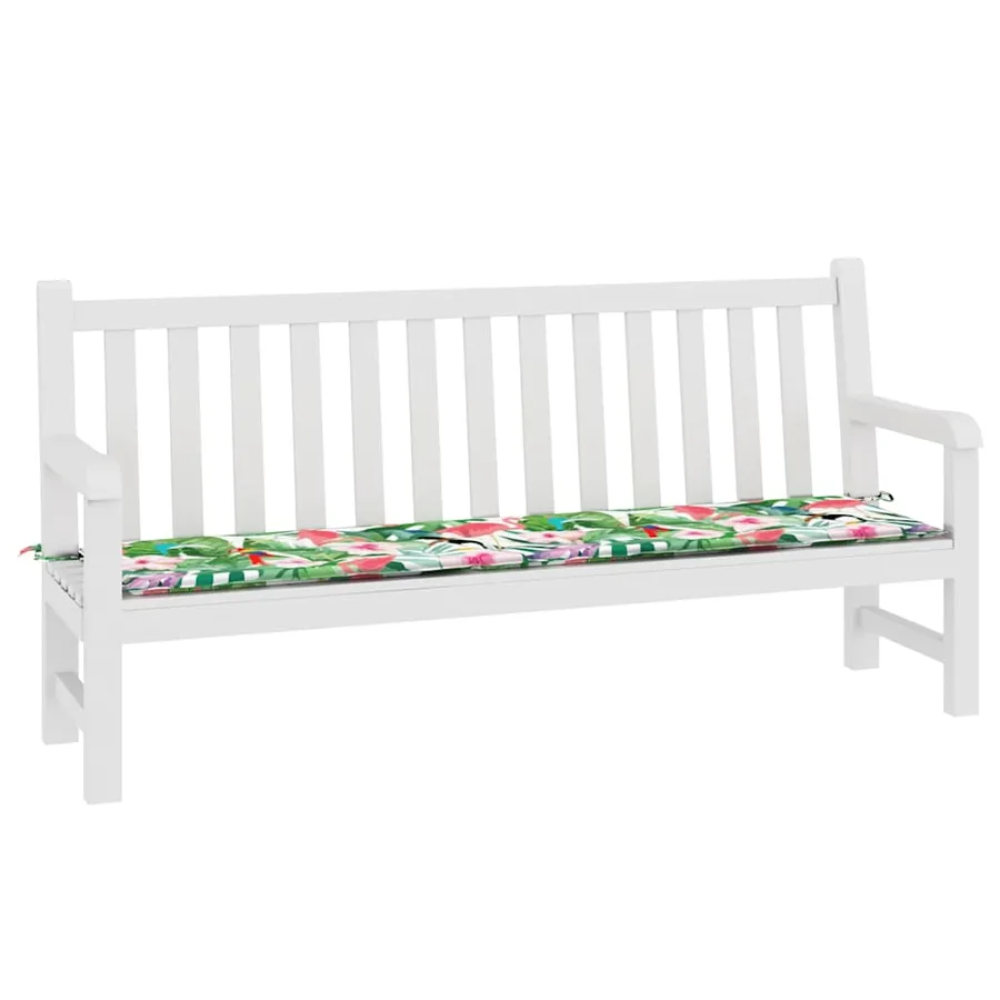 Coussin de banc de jardin multicolore 200x50x3 cm tissu - 3