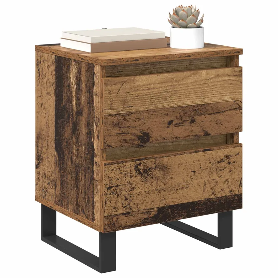 Cabinet de chevet Bois ancien 40 x 35 x 50 cm Bois d'ingénierie - 3