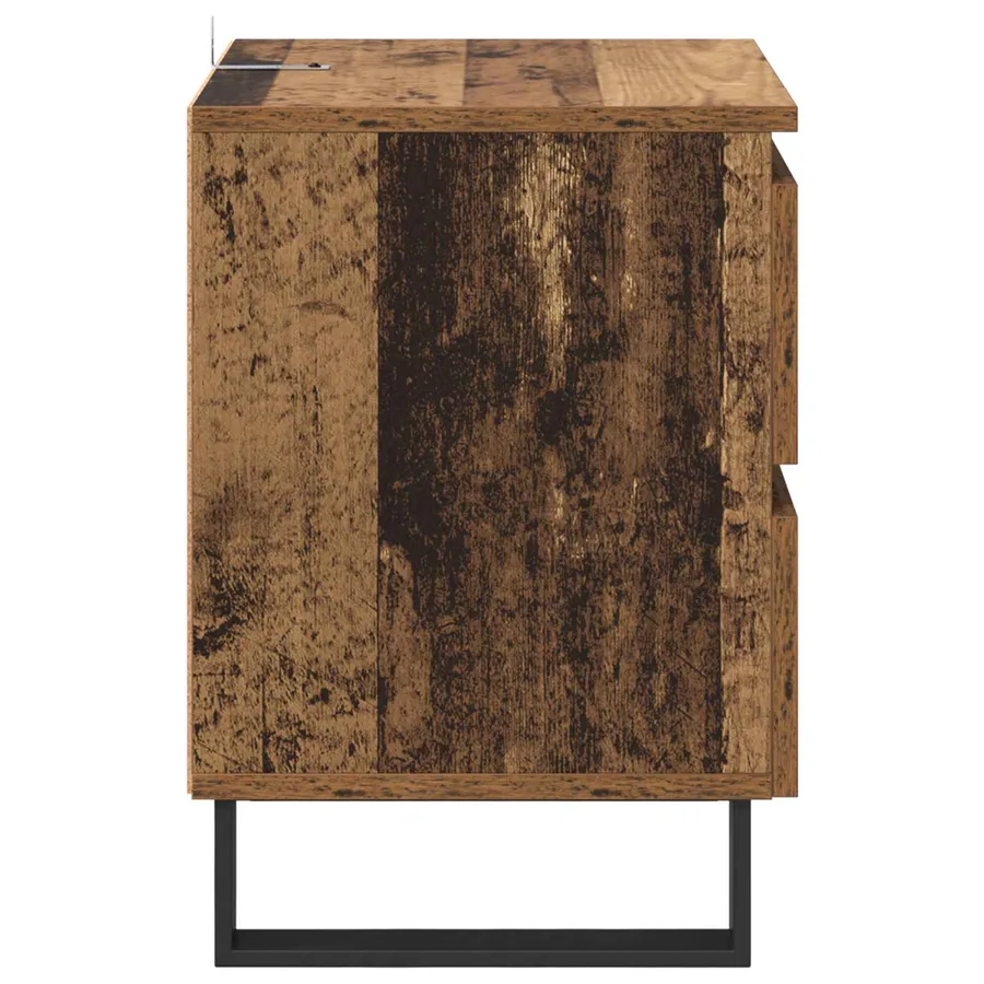 Cabinet de chevet Bois ancien 40 x 35 x 50 cm Bois d'ingénierie - 7