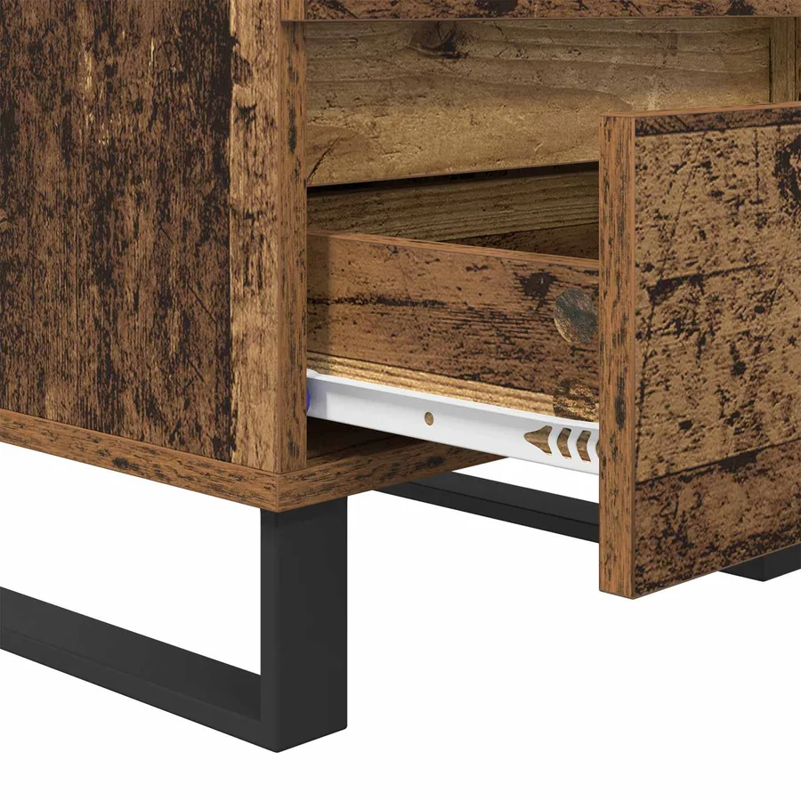 Cabinet de chevet Bois ancien 40 x 35 x 50 cm Bois d'ingénierie - 9