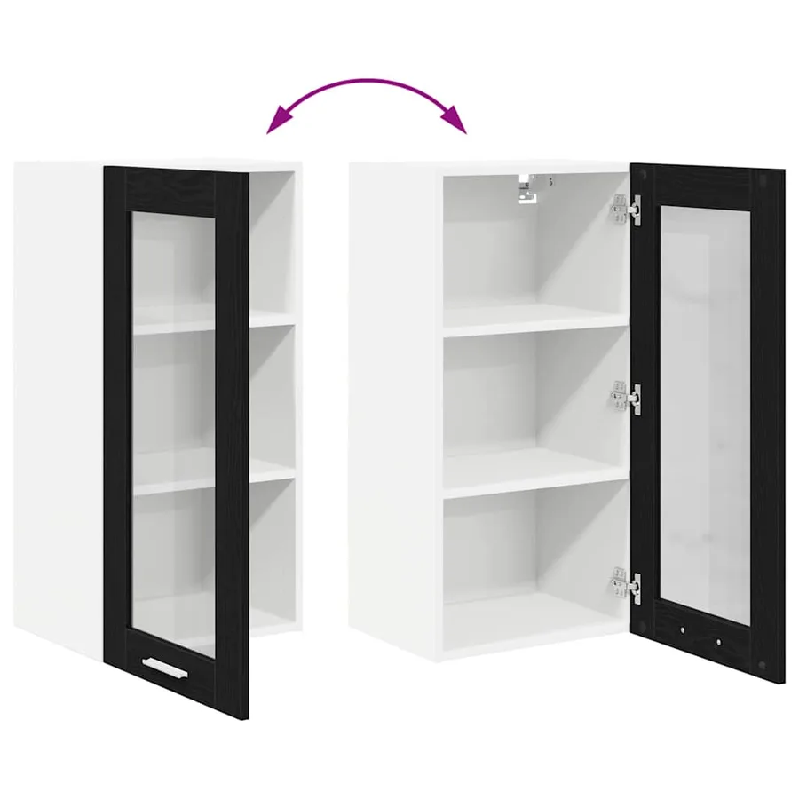 Armoire suspendue Chêne noir 40 x 31 x 80 cm Bois d'ingénierie - 11