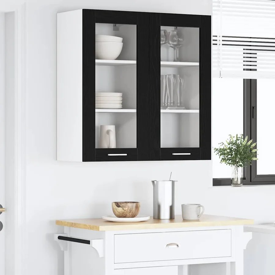 Armoire suspendue Chêne noir 40 x 31 x 80 cm Bois d'ingénierie - 4
