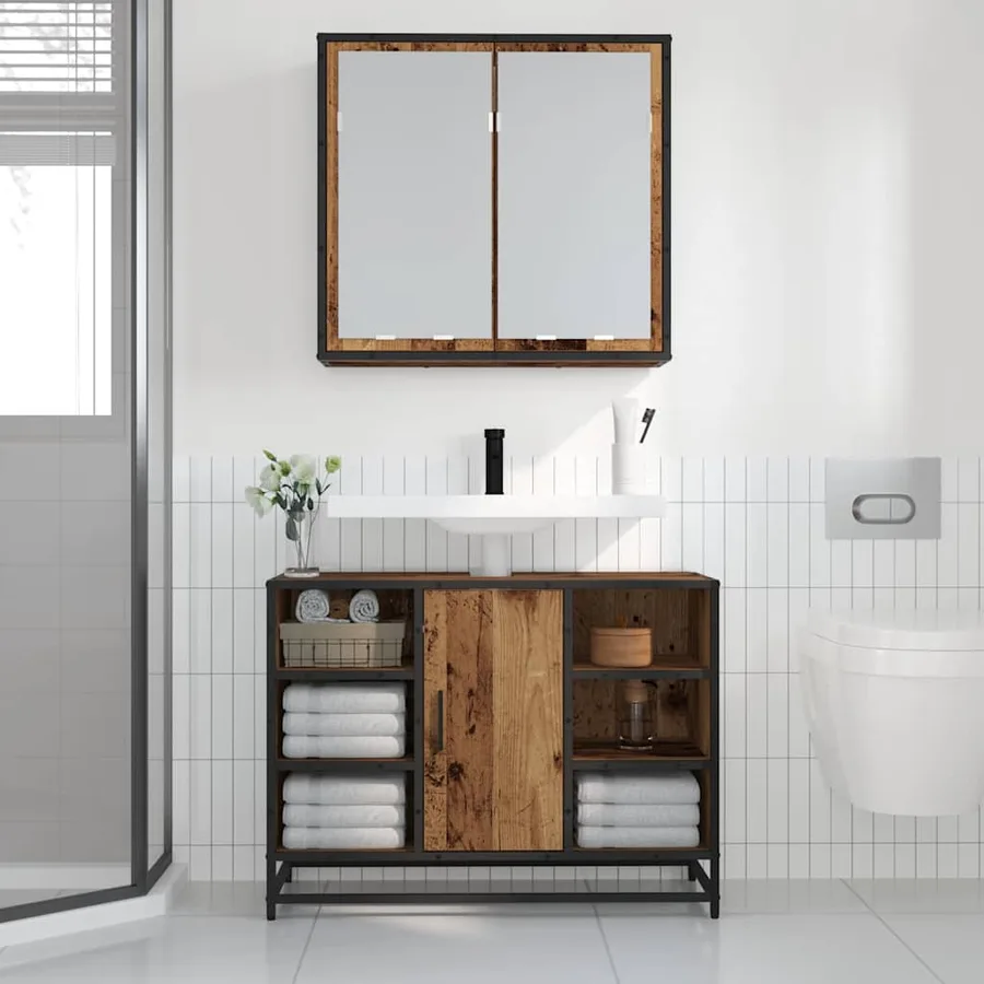 Étagère Murale avec étagère Bois ancien 65 x 20 x 60 cm - 4
