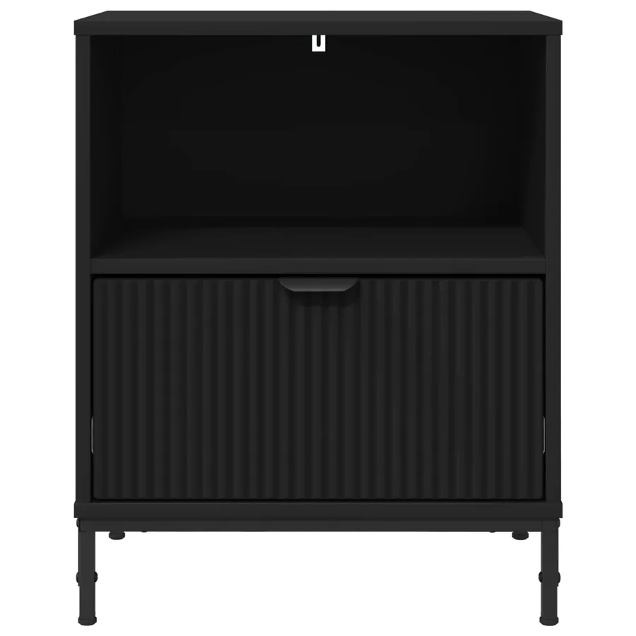 Cabinet de chevet 2 pcs Noir 49 x 36 x 61 cm Bois d'ingénierie - 6
