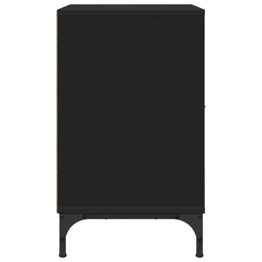 Cabinet de chevet 2 pcs Noir 49 x 36 x 61 cm Bois d'ingénierie - 7