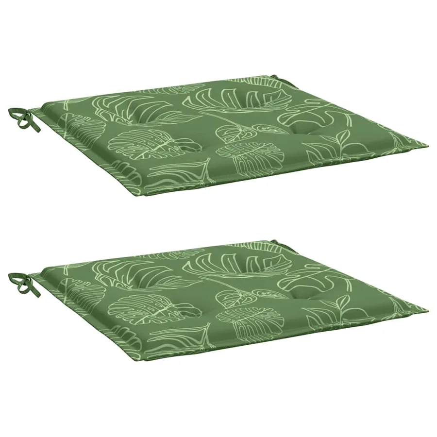 Coussins de chaise lot de 2 motif de feuilles 50x50x4 cm tissu - 3