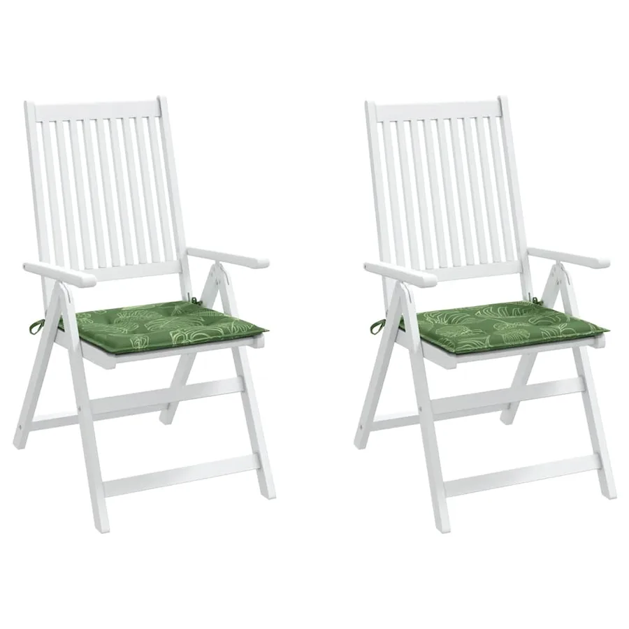 Coussins de chaise lot de 2 motif de feuilles 50x50x4 cm tissu - 4