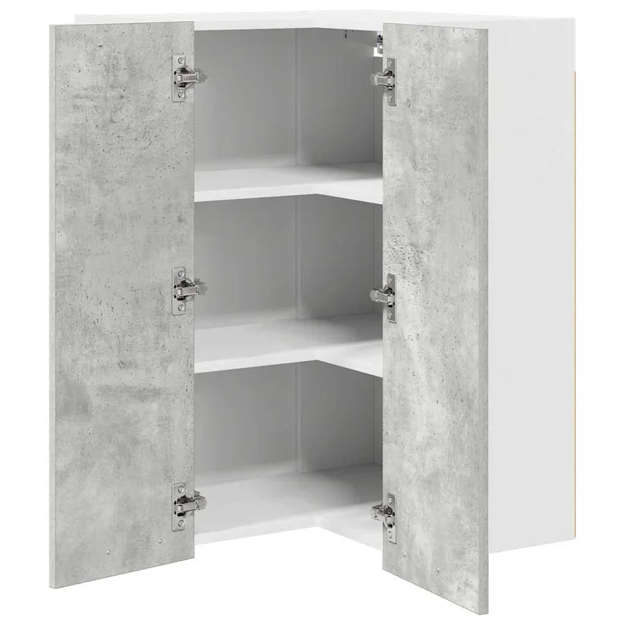Armoire suspendue Gris béton et Blanc 57 x 57 x 80 cm - 5