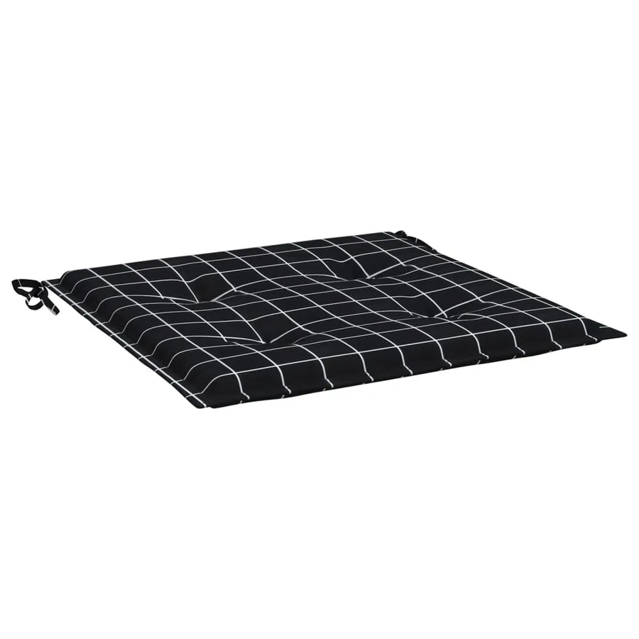 Coussins de chaise de jardin lot de 2 motif à carreaux noir - 5