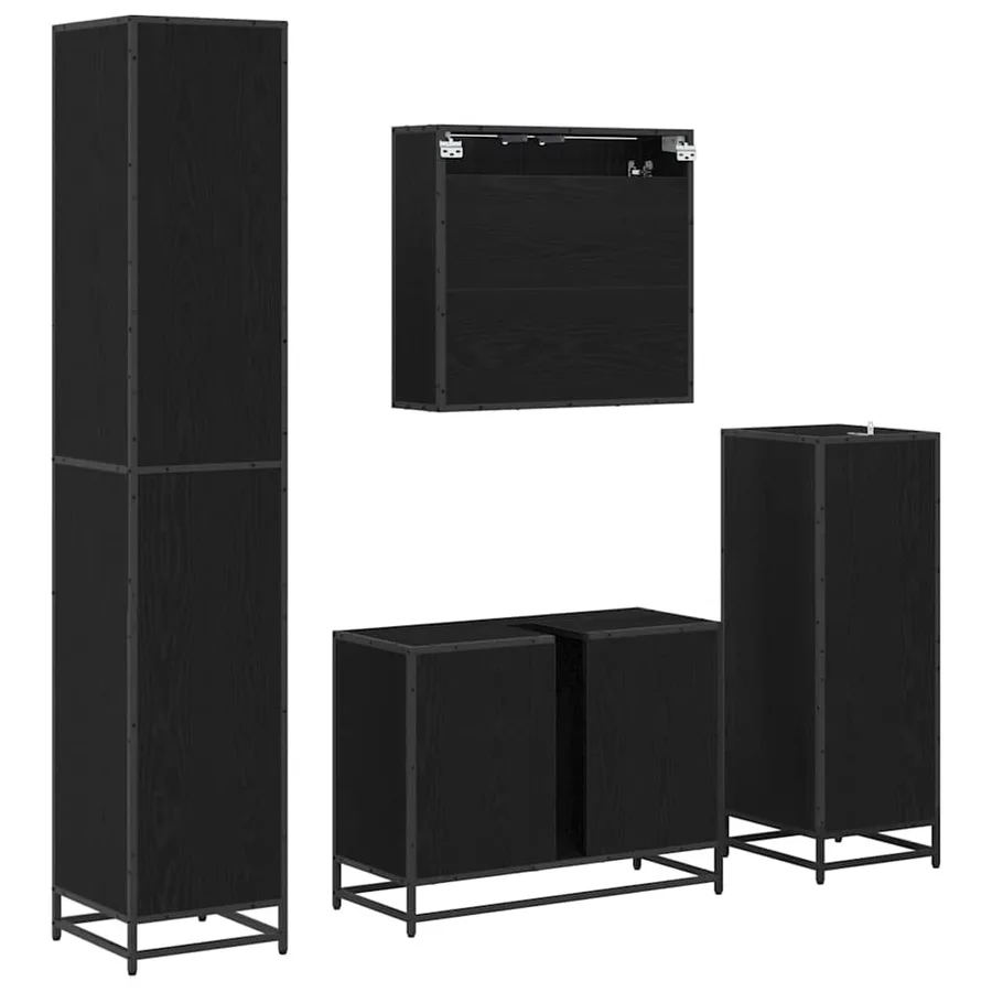 Ensemble de mobilier de salle de bain 4 pcs Chêne noir - 8