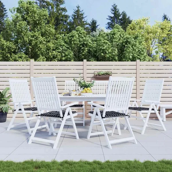 Coussins de chaise de jardin lot de 6 motif à carreaux noir